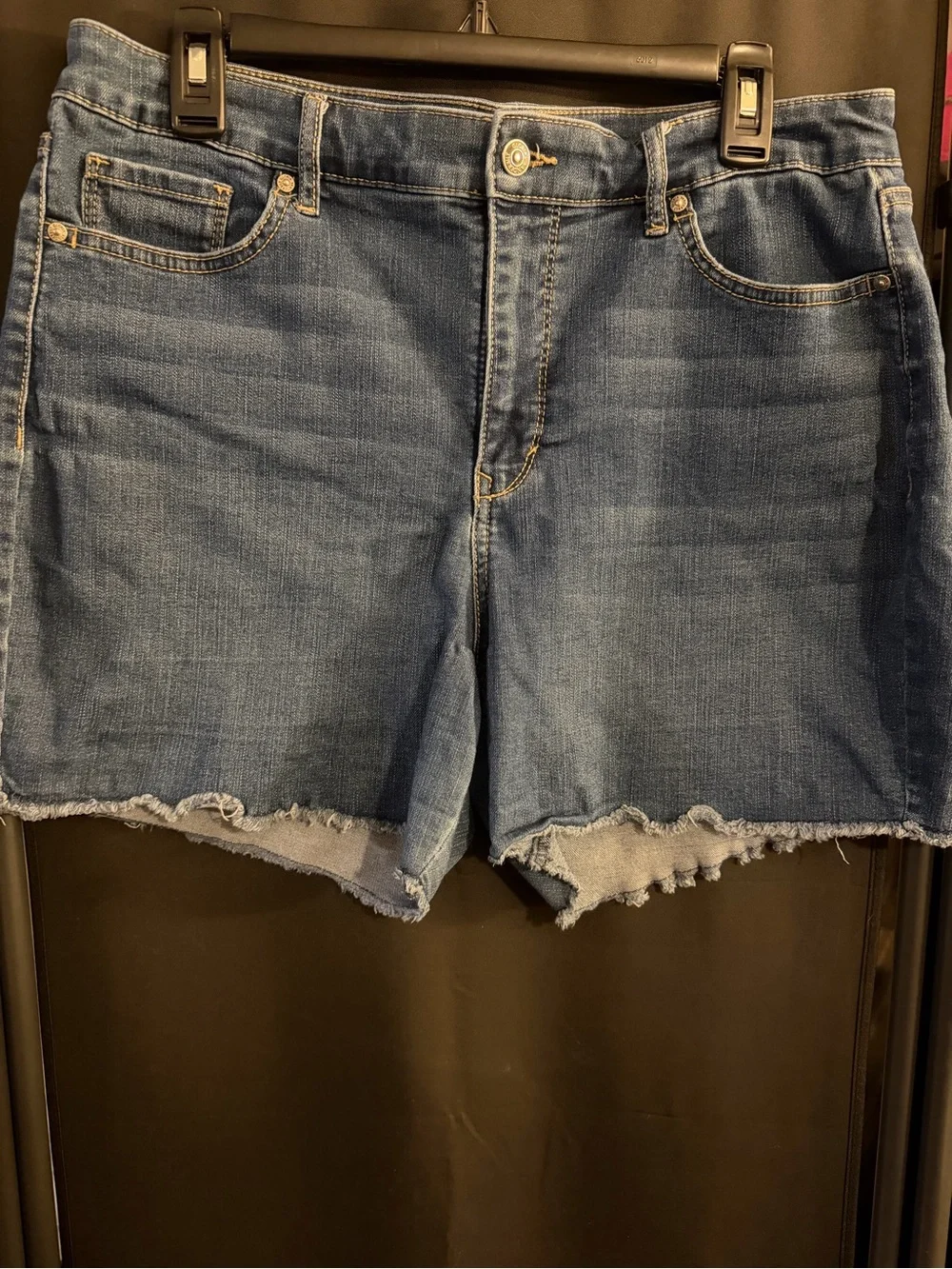 Gloria Vanderbilt Medium Blue Denim Cutoff Shorts